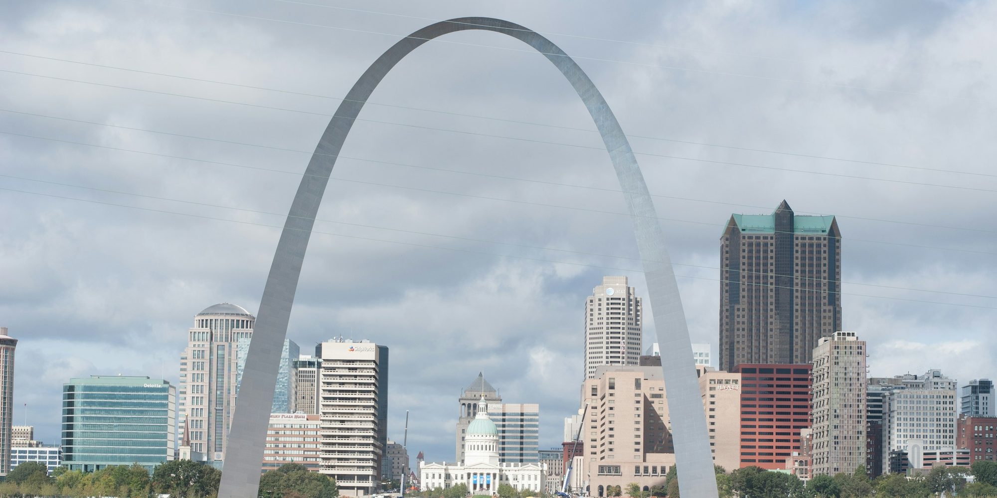 The Gateway Arch rising above the downtown St. Louis skyline